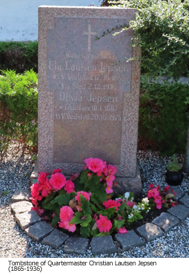 Tombstone of Quartermaster Christian Lautsen Jepsen (1865-1936)